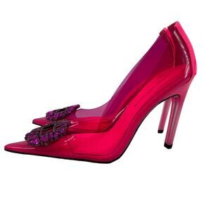 Good American CindeRella Pumps Size 7 Hot Pink Lucite GA275JP-X
